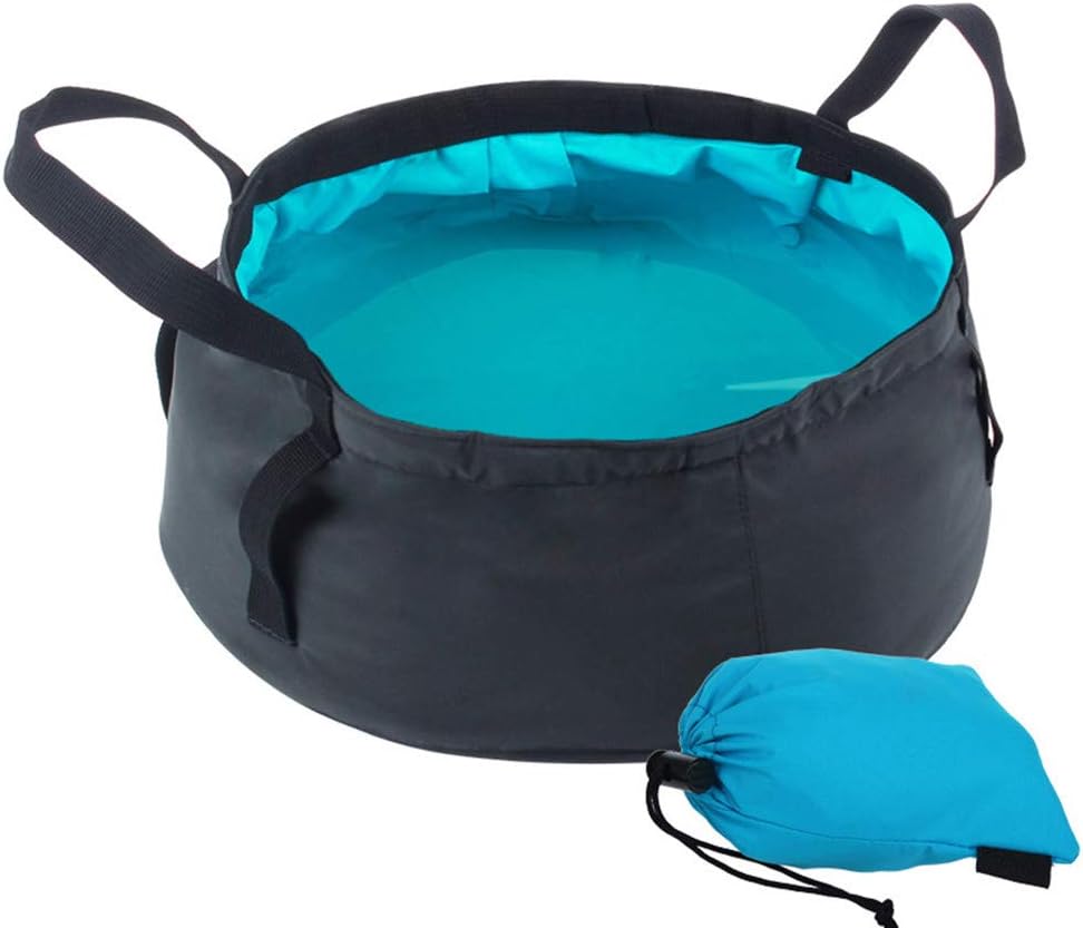 CCTOP Lightweight Collapsible Portable Folding Durable Leak-Proof Outdoor Wash Basin Footbath Bucket Water Bag for Car Washing Camping Traveling Hiking Fishing -8.5L(2.24 US Gallon)