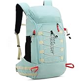 Bseash 40L Waterproof Hiking Camping Backpack with Rain Cover, Outdoor Sport Travel Daypack Rucksack for Skiing Cycling (Milk Green)