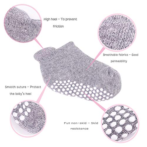 Toddler Socks Infant Socks Unisex-Baby Non-slip with Grips 1-3T