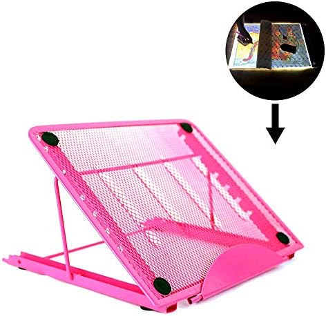 Stand for Light Pad of Diamond Painting, Particular Design for A4 Led Light Pad Box Tablet Board, Stainless Steel Multi-Angle Adjustment Relieve Stiff Neck Pain(Pink)