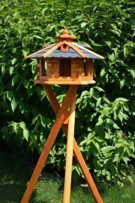 Large Bird House,Bird Houses with Stand and Asphalt Shingles Blue Typ 5