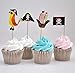 iMagitek 40 Pcs Pirate Cupcake Toppers Decorations for Boy's Birthday Party, Baby Shower, Baby First Birthday Party, Halloween Decorations