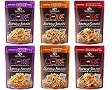 Wellness CORE Simply Shreds Grain Free Dog Tasty Topper 3 Flavor 6 Pouch Variety Bundle, 2 each: Chicken Salmon Pumpkin, Chicken Liver Broccoli, Chicken Beef Carrots, 2.8 Ounces