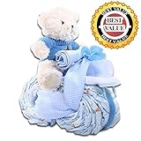 COOL Motorcycle Diaper Cake, Gift Baskets for Baby, Girl&Boy. Comes in Blue&Pink. PERFECT & Awesome Gift Ideas for Baby Shower, New Baby, First Time, New Mom. Great, Unique, Fun, Adorable Item for Baby Shower Centerpiece, Decorations, Favors & Themes