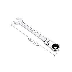 uxcell 2 Pcs 6mm Flex-Head Ratcheting Combination