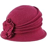 Scala Women's Boiled Wool Cloche Hat with Flower