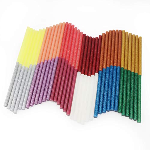 Hot Glue Sticks,Enpoint 3.93 x 0.27 in Glitter Mini Hot Glue Sticks for Glue Gun EVA Mini Colored Hot Melt Adhesive Glue Sticks for DIY Art Craft General Repairs and Gluing Projects 72 PCS - Thumbnail 7