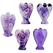 SUNYIK Purple Amethyst Carved Guardian Angel Natural Crystal Pocket Statues Figurines 1.5