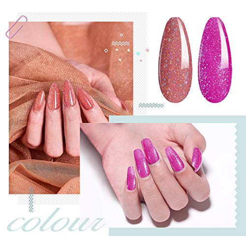 Gel polish nail soak uv glitter ab led ab gel Glitter Gel Nail Polish Set - 6 Color UV LED Soak Off Gel Polish