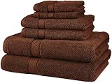 Pinzon 6 Piece Blended Egyptian Cotton Bath Towel Set - Cocoa
