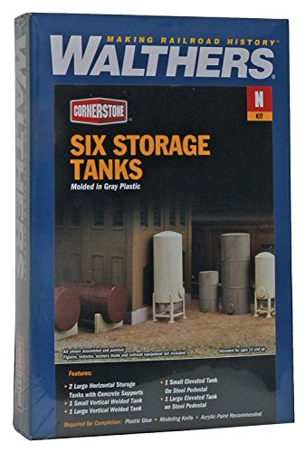 Walthers Cornerstone N Scale Modulars Storage Tanks pkg(6)