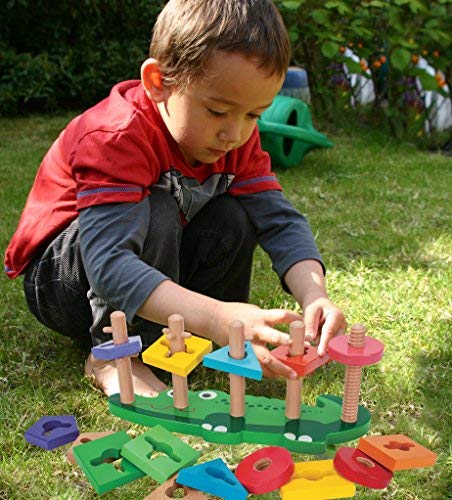 TOWO Wooden Shape Sorter Stacker Puzzle - Wooden Shape Sorter Toys - Wooden Geometric Shapes Stacking and Sorting Toys - Educational and Development Toys for 3 Years Old