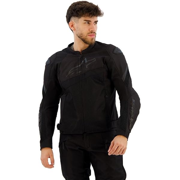 Alpinestars GP Plus R V4 Motorradjacke – Sportliche Lederjacke Mit RideKnit, Größe 56, Schwarz