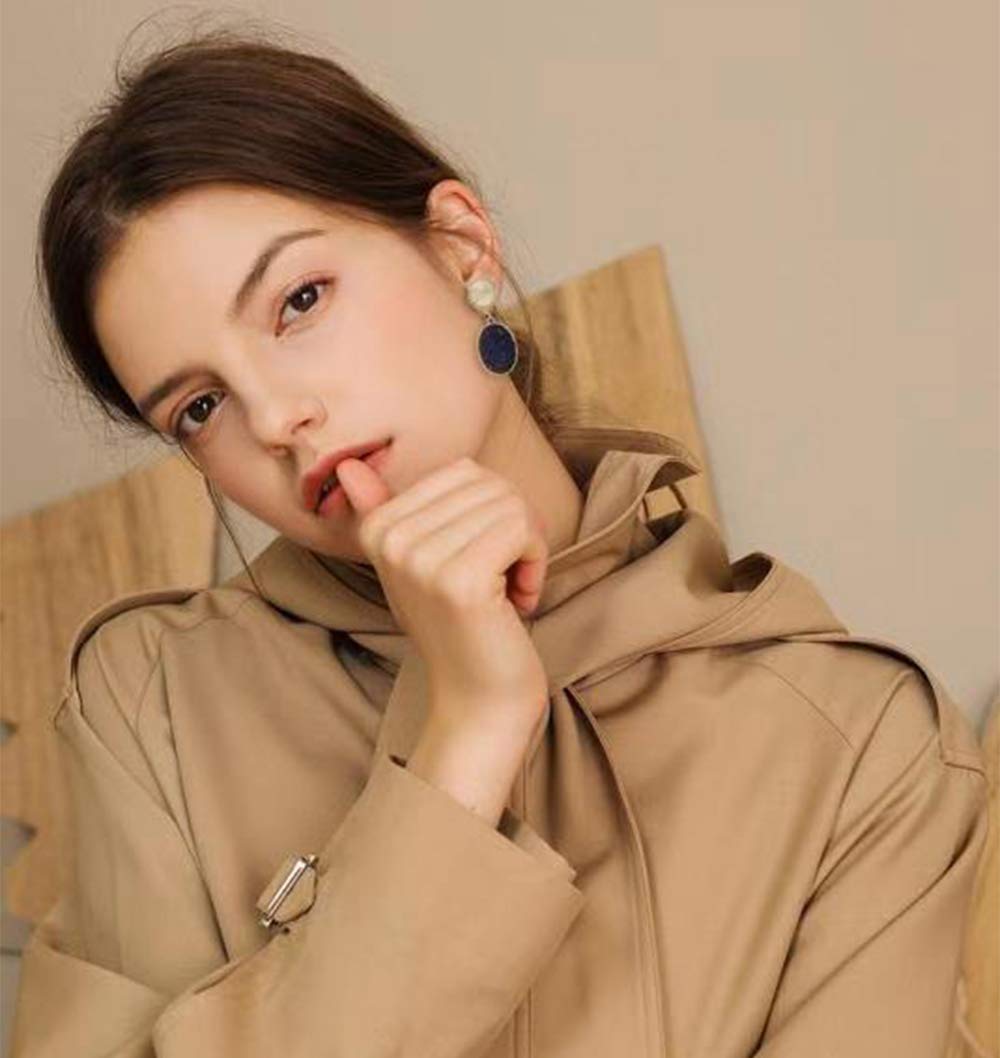 MVCOLEDY Resin Earrings Bohemian Style Drop Dangle Earrings Druzy Stud Earrings for Women Fashion Jewelry (RoyalBlue)