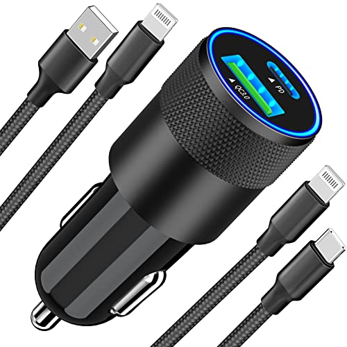 Apple MFi Certified] iPhone Fast Car Charger, Braveridge 48W Dual