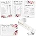 Set of 4 Vintage Watercolor Flower Themed Bridal Shower Game Card Packs with White and Gold Satin Bride to Be sash. - 5.5 x 8.5 Inches - 50 Sheets Each Game (200 Total)