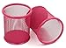 EasyPAG 2 Pcs 3.5 inch Mesh Round Steel Pen Holder, Hot Pink