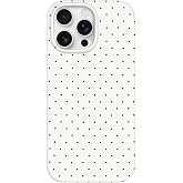 Hython for iPhone 13 Pro Max Case Cute Polka Dot Aesthetic Design Simple Cover 6.7", Thin Slim Anti-Scratch Soft TPU Bumper Shockproof Rubber Protective Phone Cases for Women Girls Girly Boys, White