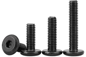 Hmevsafinect M6 x 1.0 mm Flat Head Hex Socket Cap Screws Bolts, 304 Stainless Steel 18-8 Black Oxide, Connector Bolts Screws 