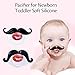 Hibery 2Pcs Mustache Pacifier, Funny Gentleman Mustache, Cute Baby Handlebar, Funny Baby Pacifiers for Newborn, BPA Free Latex Free Made with Toddler Soft Silicone