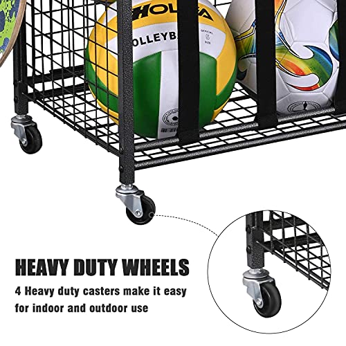 Mythinglogic Garage Storage System, Garage Organizer with Baskets and Hooks, Sports Equipment