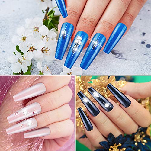 2 Pieces Extra Long Coffin Ballerina Nails Press On Coffin False Nail Tips Long Full Cover Glitter Nails With Rhinestone Gradient Color Nails For Women Girls Diy Nail Art Glitter Patterns Pricepulse