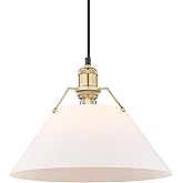Golden Lighting Orwell 1-Light Pendant in Brushed Champagne Bronze and Opal Glass- Pendant Light, Pendant Lights Kitchen Isla