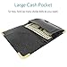 CoBak Server Book - Waitress Book Organizer with Zipper Pouch for Restaurant Waitstaff, 5 Large Pockets with Pen Holder,Black Glitter.