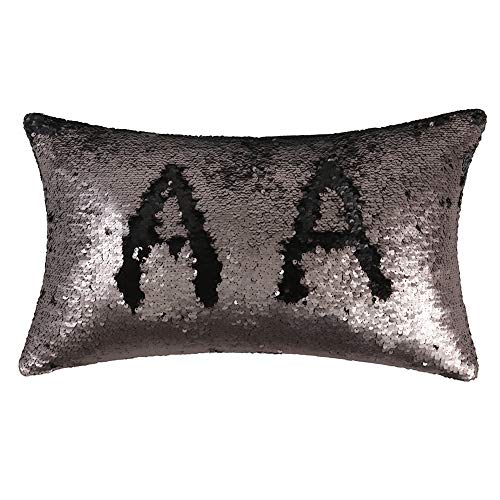 grey sequin pillow