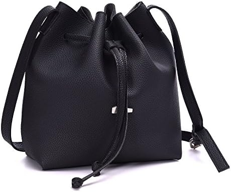 Drawstring Bucket Bags 2 Pieces Set, Artmis Women Small Cross-body Purses PU Leather