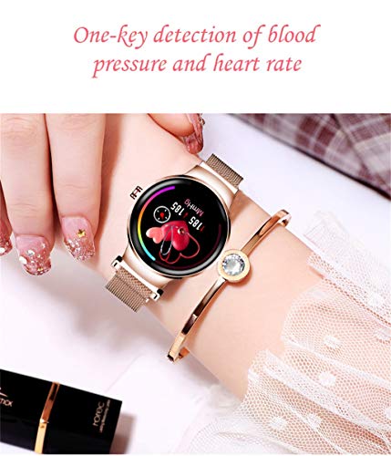 Sunward 1.04 inch TFT Screen Heart Rate Blood Pressure Monitor Pedometer Sports Watches, Fitness Tracker for Kids Women and Men (Rose Gold)