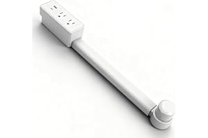 TENHONCE Electrical Outlet Extender Stick, 180°Rotating Outlet Extender - Features USB-A, USB-C, and 2 AC Outlet, Extends 18-28", Access Hard-to-Reach Outlets. Use Behind Couches, Nightstands, Desks, and More