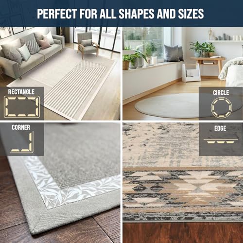 Rug Gripper 10 Pcs - Washable & Reusable Rug Grippers for Laminate - Hardwood Floor - Suitable Carpet Grippers for Marble, Wooden Floors & for all types & sizes of Rugs