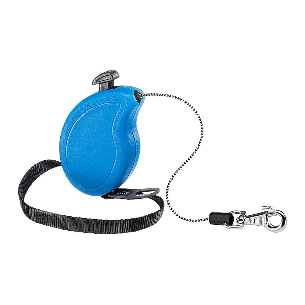 Ferplast Extendable Leash for Small Dogs FLIPPY ONE CORD MINI, 3 m retractable cord, max 8 kg, Blue