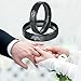 OUXUN Couples Promise Rings for Him Her King Queen Crown Engraved Black Titanium Stainless Steel Wedding Engagement Rings for Couples BF GF
