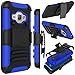 J1 2016 Case, Zenic(TM) Hybrid Full-Body Protective Case Cover with Kickstand & Belt Clip Holster Combo for Samsung Galaxy J1 J120 (4.5 inch) / Amp 2 / Express 3 / Luna 2016 (Dark Blue)