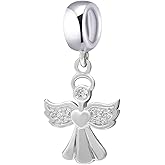 925 Sterling Silver Angel Charm Wing Bead Birthday Anniversary Christmas Pendant for Pandora Charms Bracelet