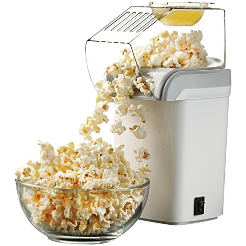 Brentwood Appliances PC-486W Hot Air Popcorn Maker, 5 inches deep x 7.5 inches Wide x 10.5 inches Tall, White