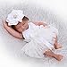 NPK Collection Mini Handmade10''/26cm Sleeping Full Body Silicone Vinyl Real Looking Reborn Baby Dolls White Dress Lifelike Newborn Girl Doll