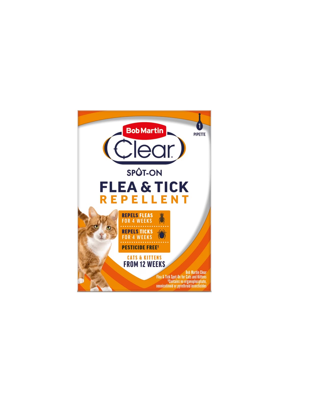 Bob Martin Clear Flea and Tick Spot On for Cats & Kittens From 12 Weeks