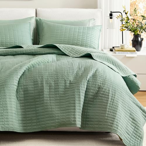 Comfort Spaces Coverlet Sets, Fabric, Sage Green, King/Cal King(104x90)