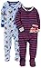 Carter's Baby Boys' 2-Pack Cotton Footed Pajamas, Sports/Fire Truck, 12 Months
