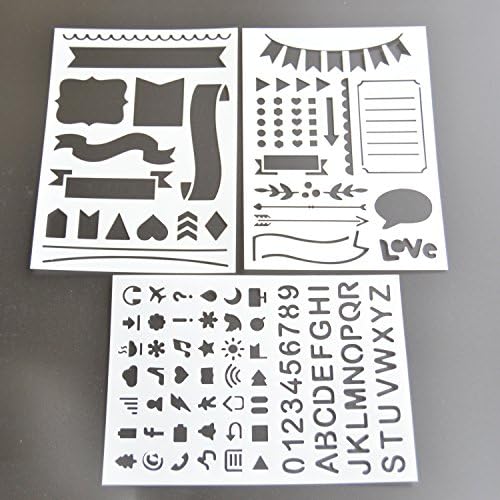Bullet Journal Stencil Set Banners Dividers Icons Fit Leuchtturm Molekine A5 Notebooks Drawing Painting Template