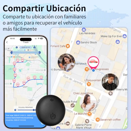 GPS Coche localizador Sin Suscripción, Localizador GPS para Coche, Magnético Rastreador GPS, Compatible con Android e iOS, Seguimiento en Tiempo Real para vehículo,Auto/Motocicletas, IP68 Impermeable