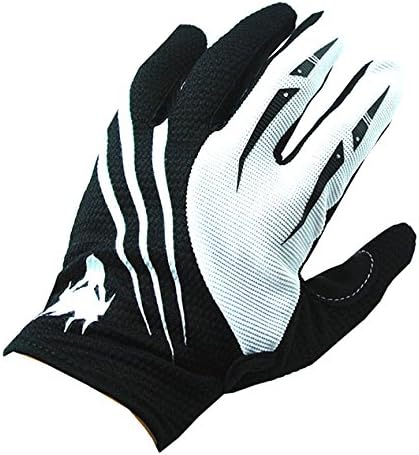 NEW Motorcycle Motocross MX ATV Dirt Bike Racing Textile Gloves Black White, Size Medium
