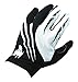 DragonRed New Motorcycle Motocross MX ATV Dirt Bike Racing Textile Gloves Black White, Size Medium
