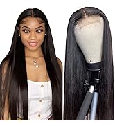 Straight Lace Front Wigs for Black Women Human Hair 150% Density 4×4 Lace Closure Wigs Brazilian ...