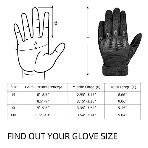 FREETOO Knuckle Protection Tactical Gloves Leather Palm Motorcycle