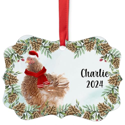 Pekin Frizzle Chicken Christmas Ornament 2024