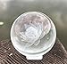 Waltz&F 60mm Inner Carving Lotus Flower Crystal Paperweight with Stand,Fengshui Crystal Ball Home Decoration